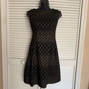 Vince Camuto Black and Gold Dress with Pockets